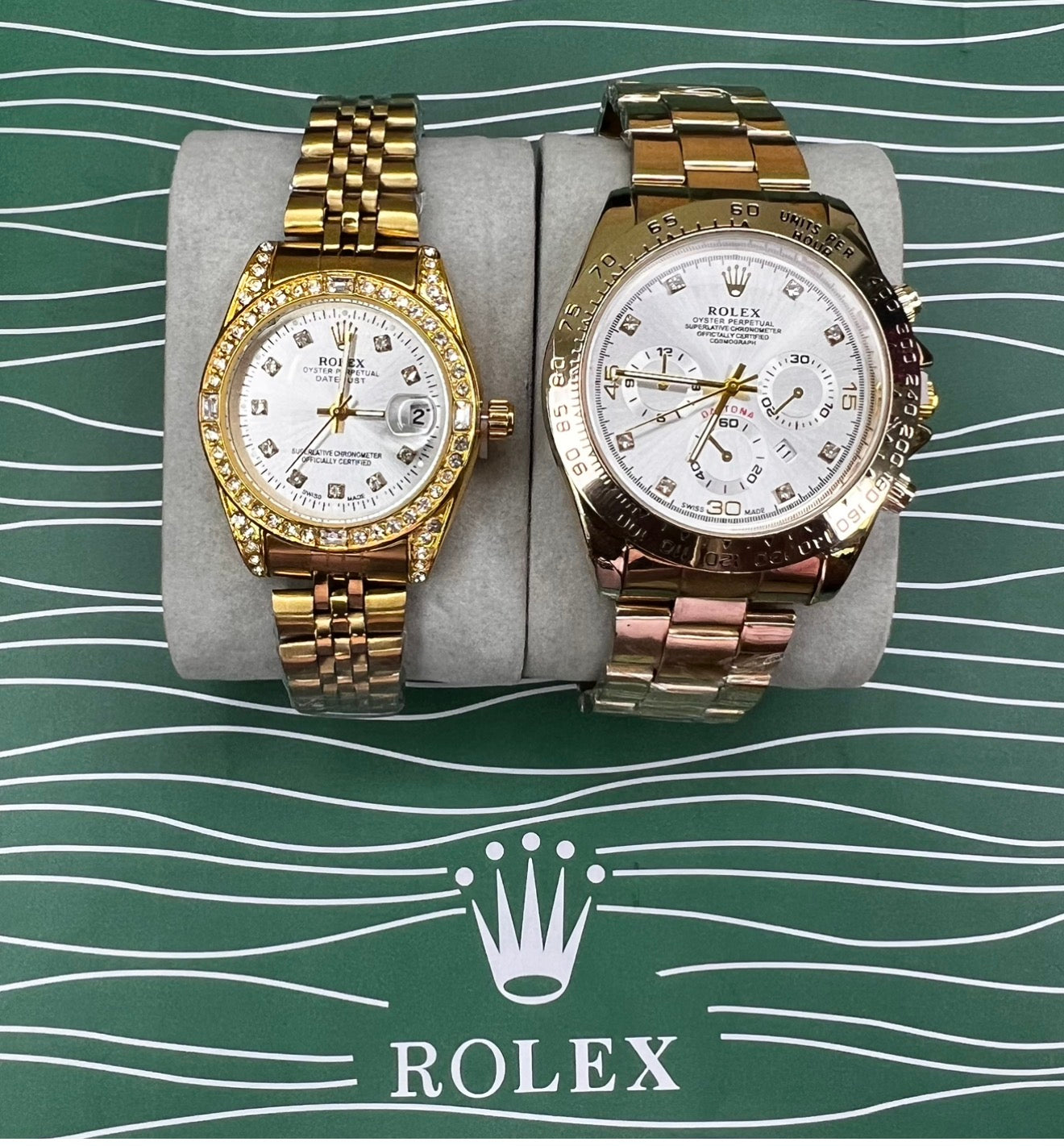 Set de Relojes de Pareja Estilo Rolex