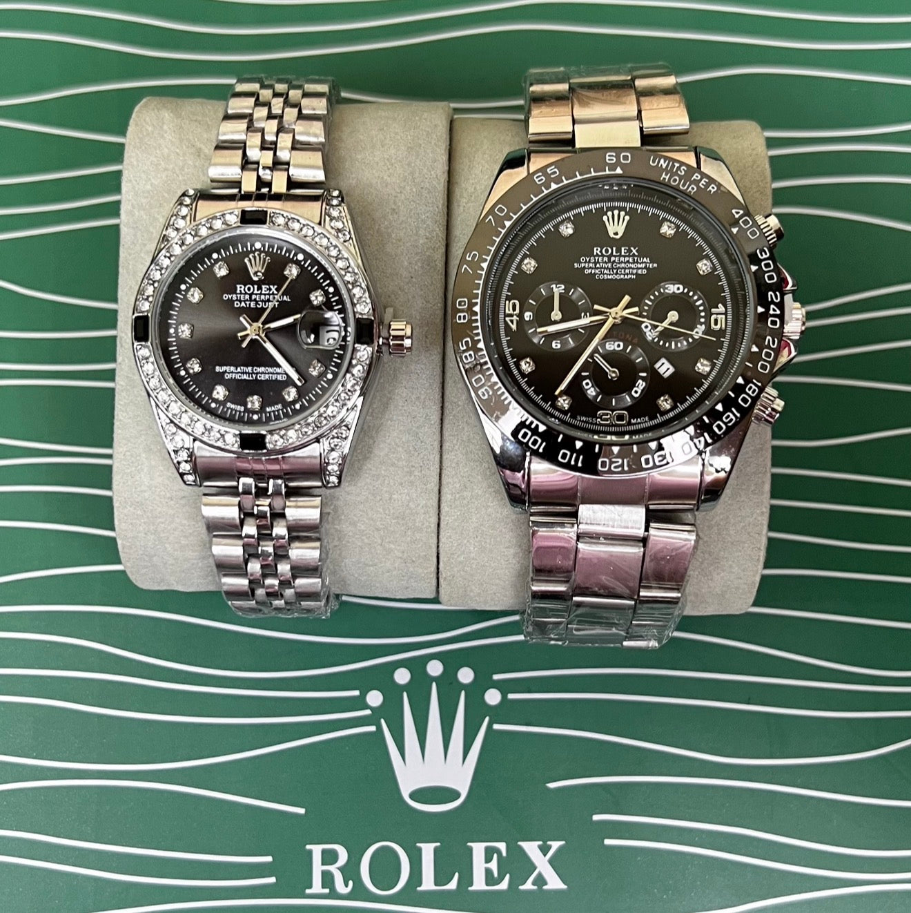 Set de Relojes de Pareja Estilo Rolex