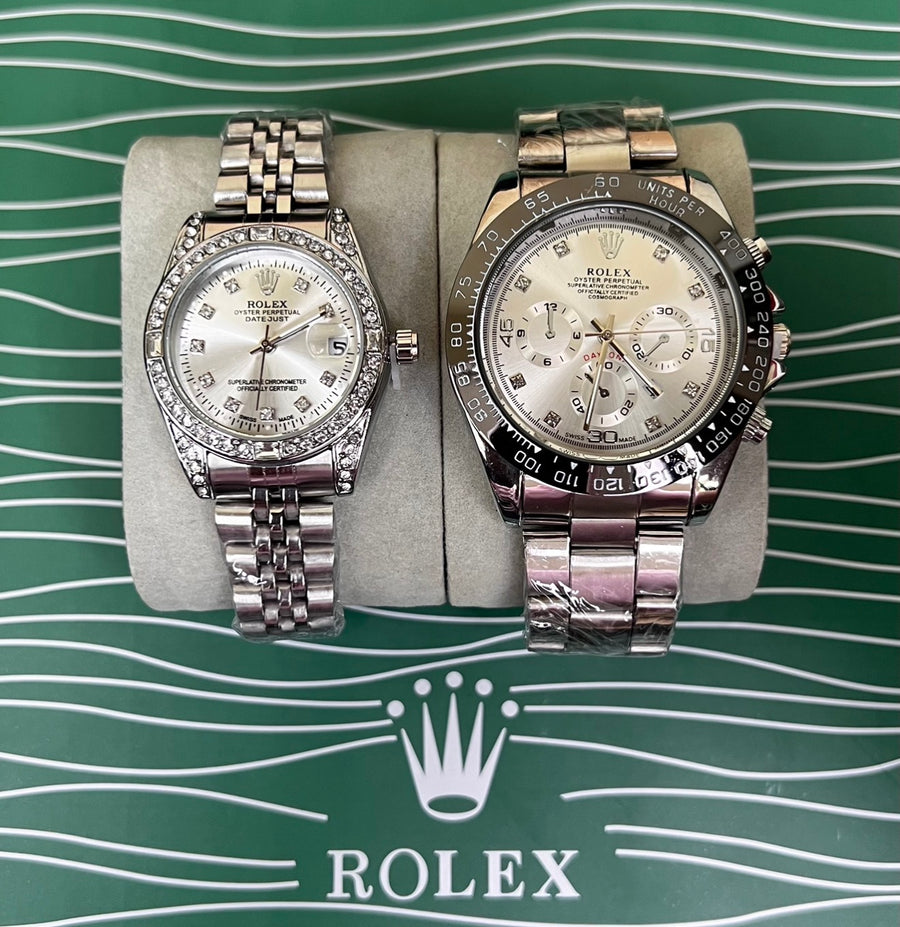Set de Relojes de Pareja Estilo Rolex
